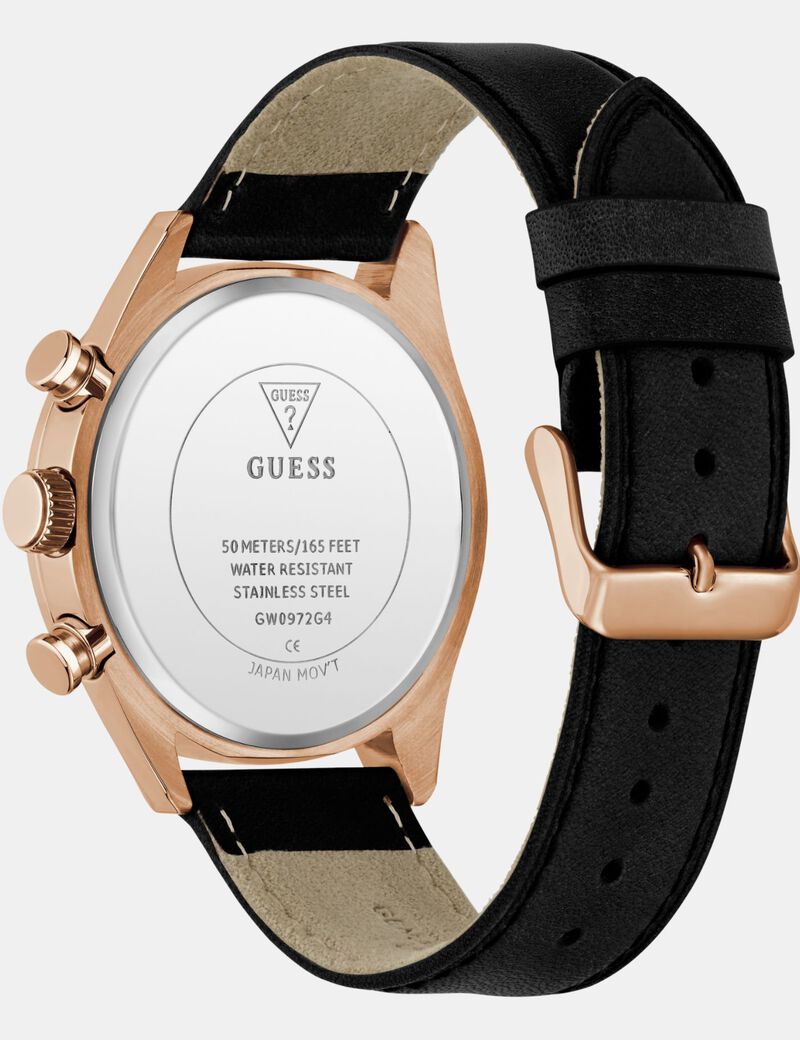 جيس mens black rose gold tone multi function watch