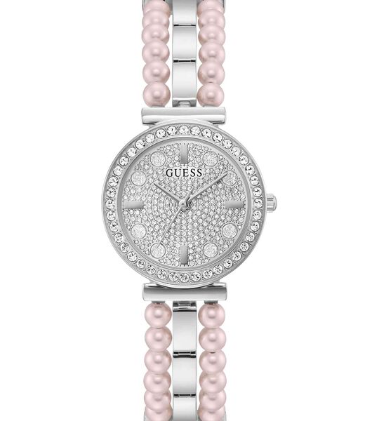 Ladies Silver Tone Crystal Analog Watch