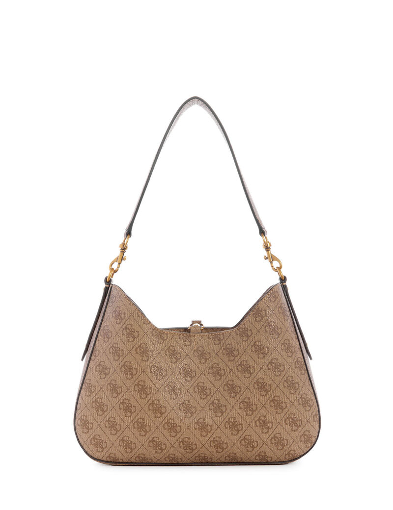 GUESS Eco Brenton Hobo - Borsa A Tracolla + Porta Documenti In Pelle Sintetica - White Logo