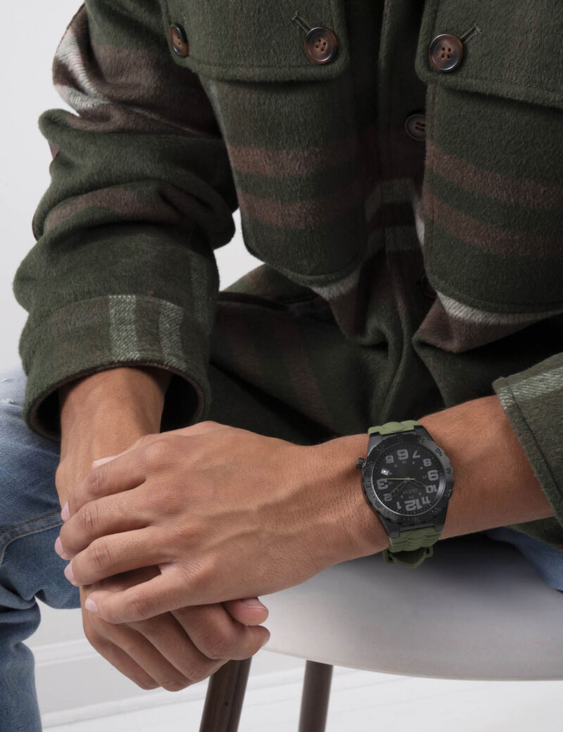 Olive And Black Multifuction Watch