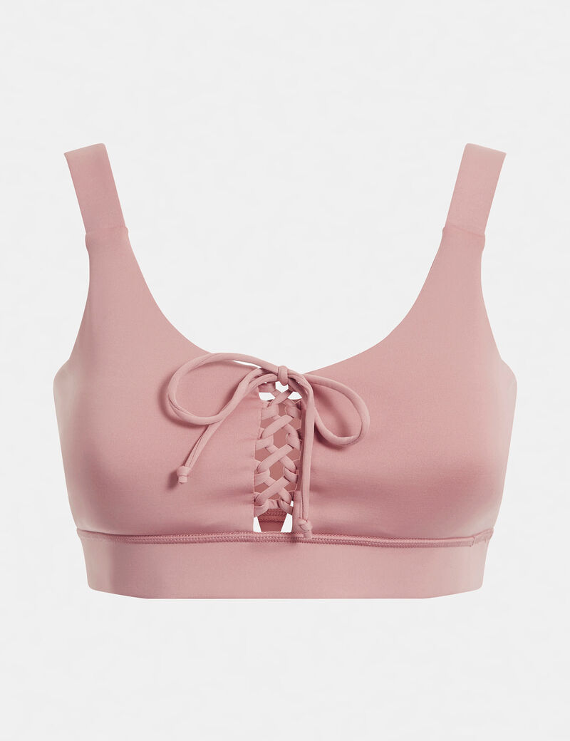 Lace Up Microfiber Active Bra