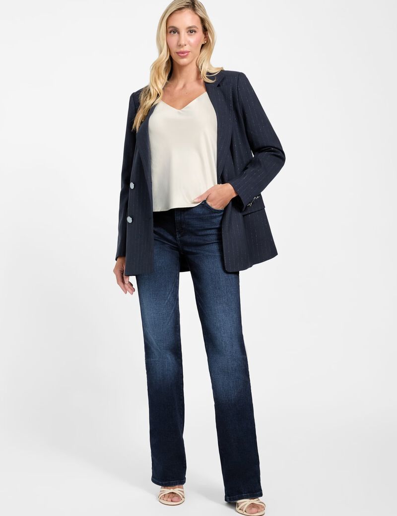 Pinstriped double-breasted blazer