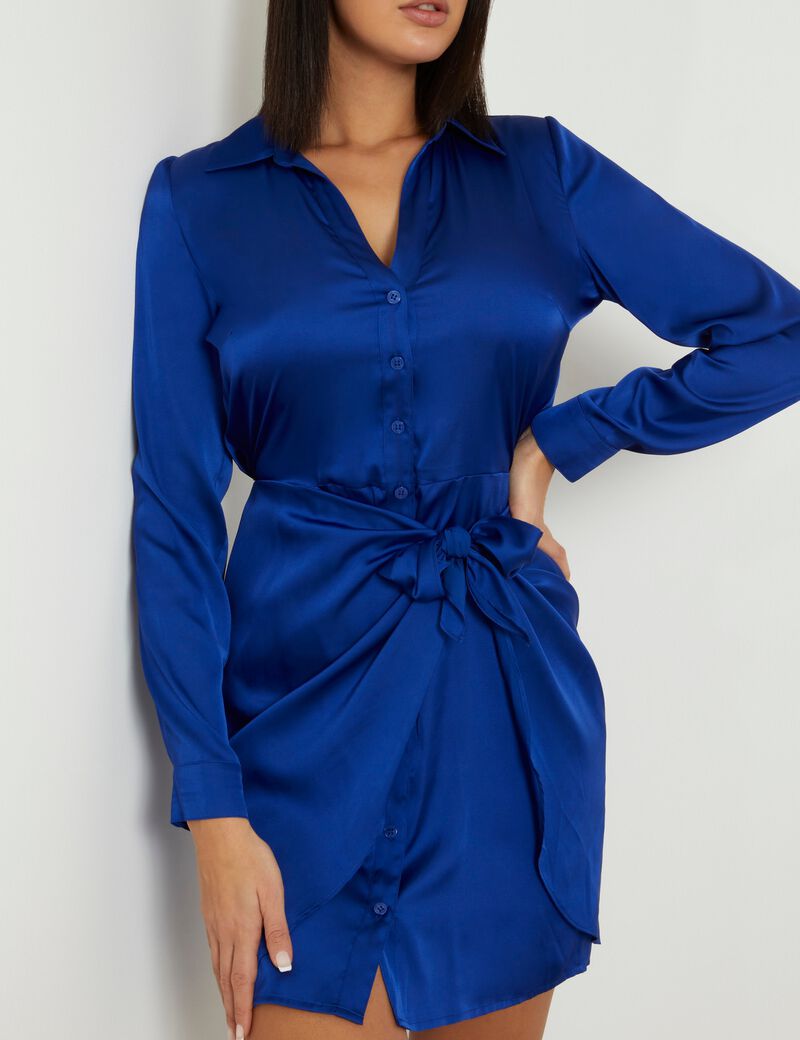 Satin chemisier dress