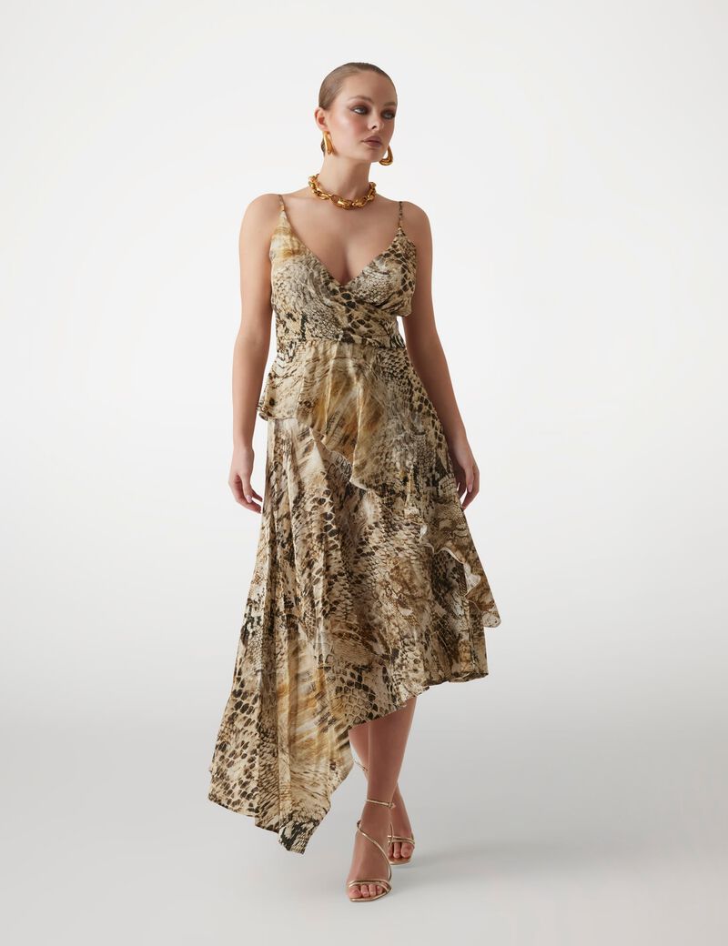 Marciano animal-print midi dress
