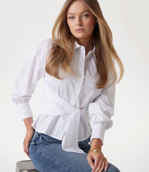 Wrap up stretch blouse