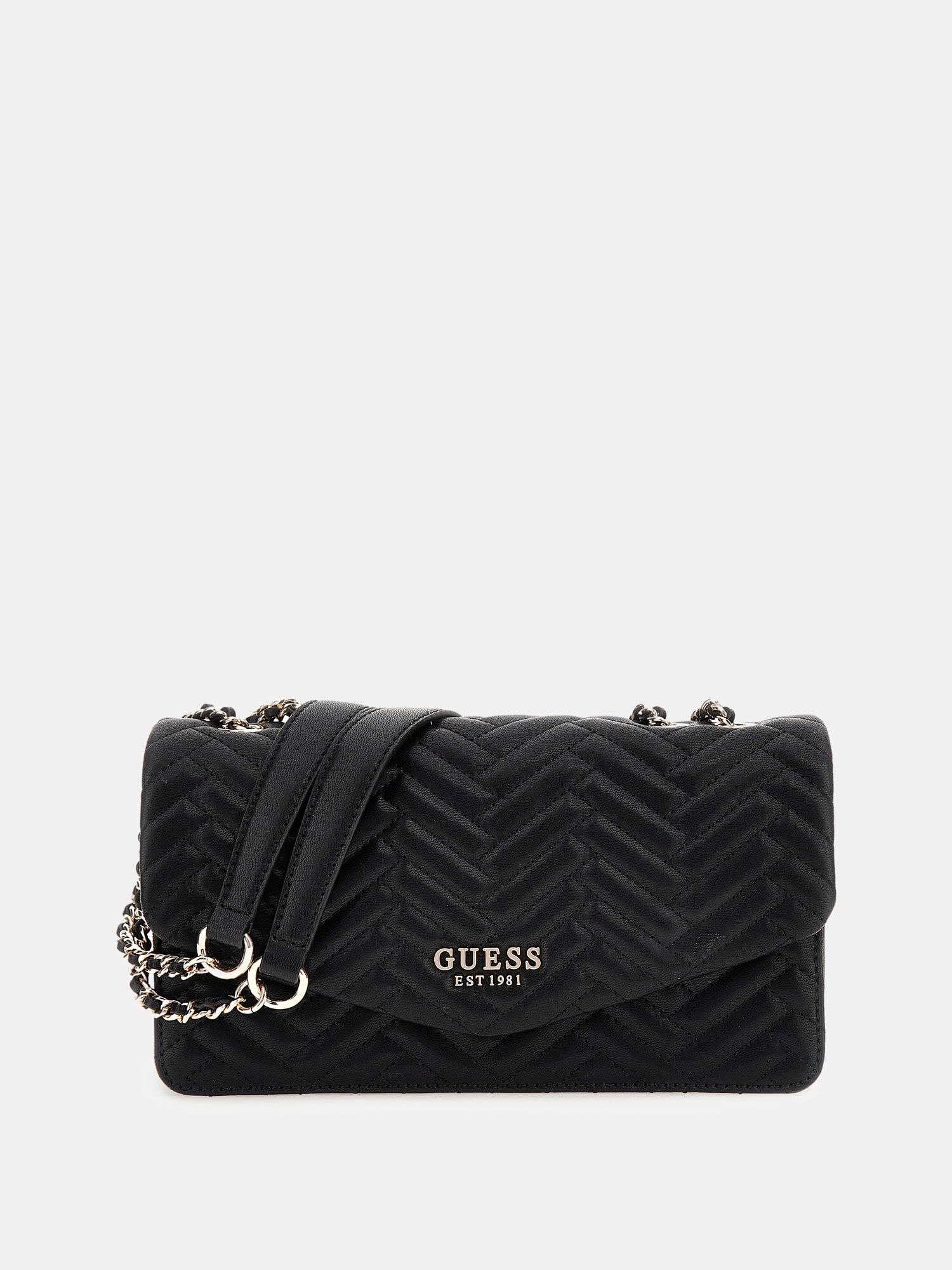Shop GUESS Anning quilted crossbody, Black | GUESS EGY