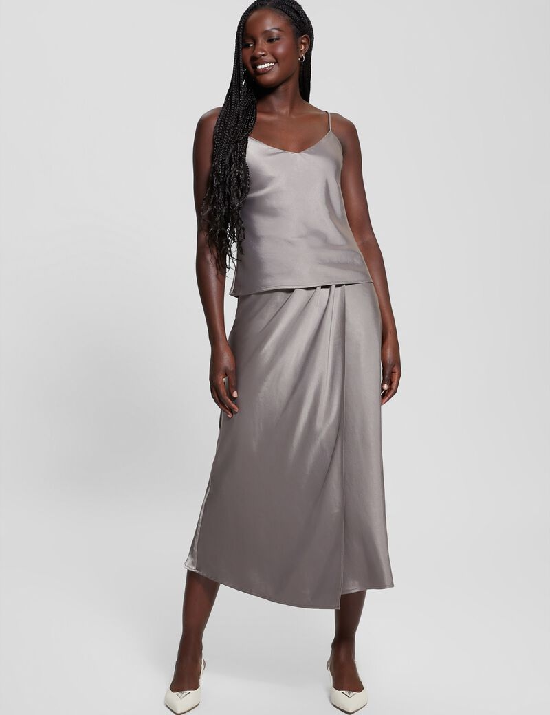 Satin long skirt