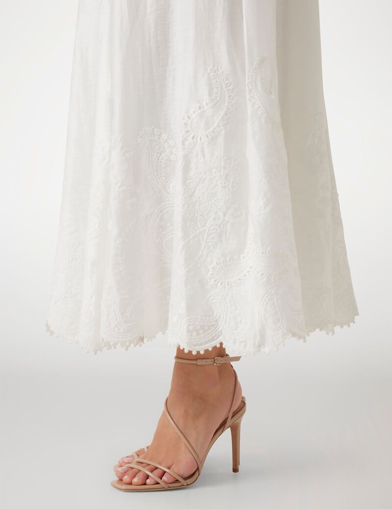 Marciano linen-blend long dress