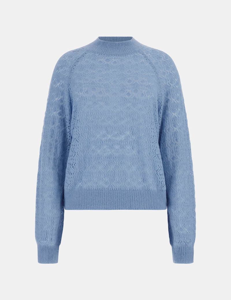 Openwork wool blend sweater
