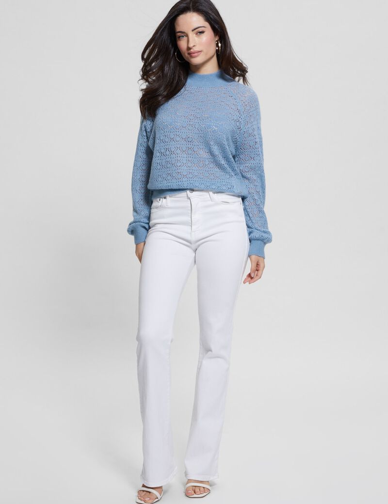 Openwork wool blend sweater