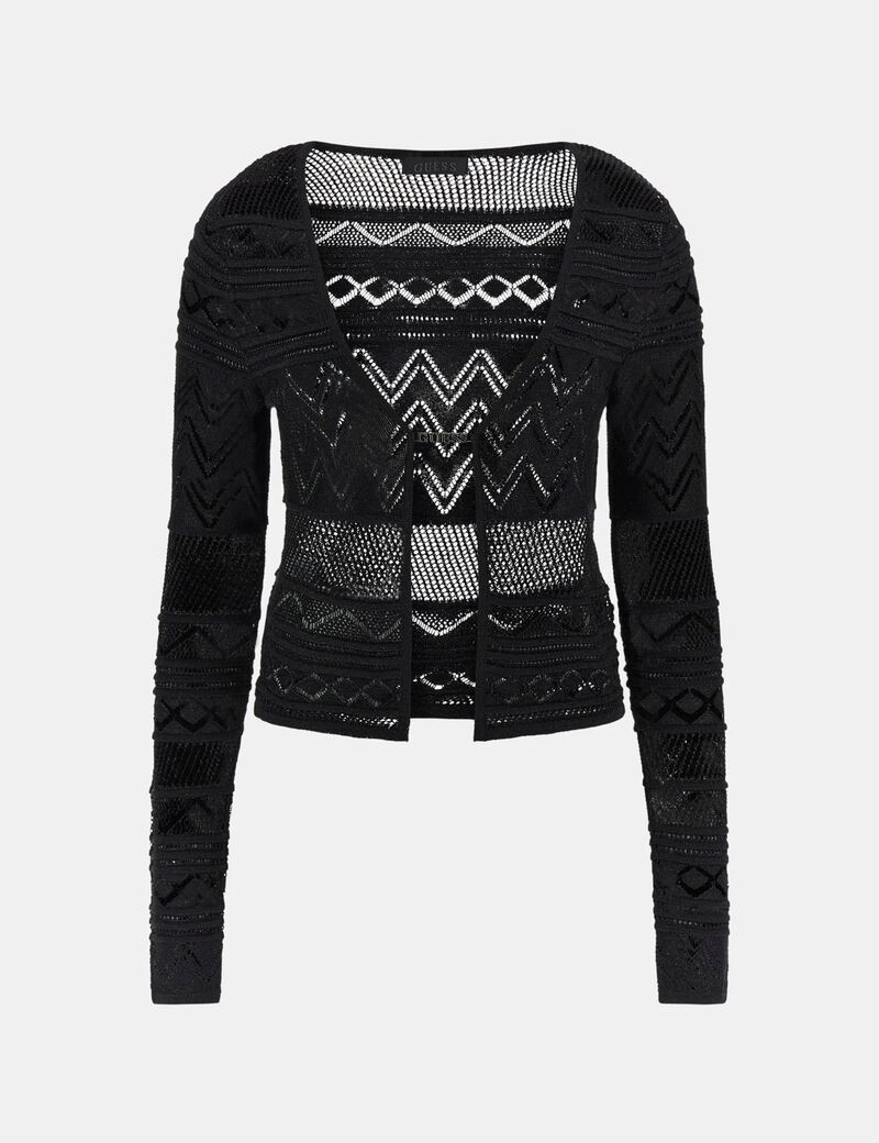 Openwork knit cardigan