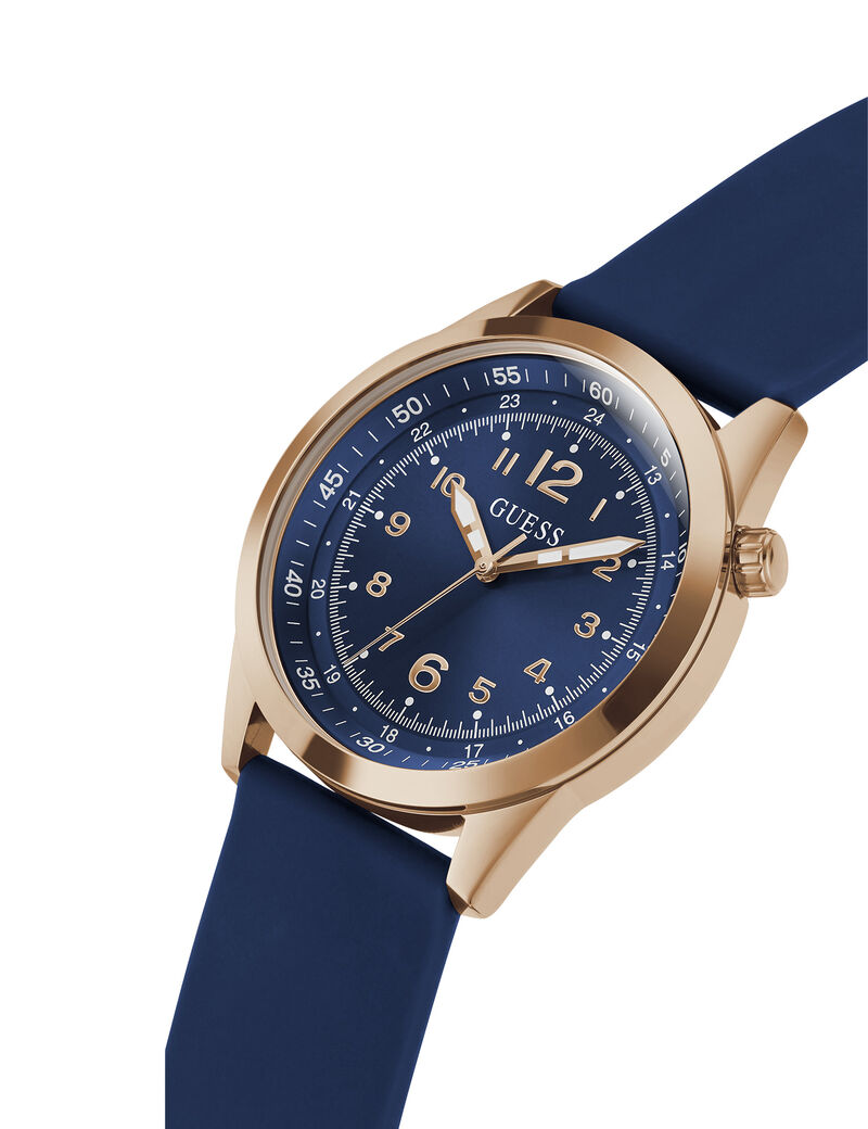 Blue Rose Gold Tone Analog Watch