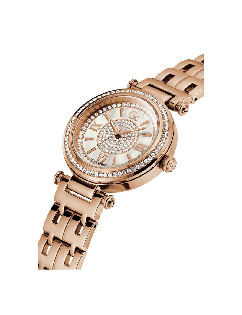 Gc Rose Gold And Crystal Watch