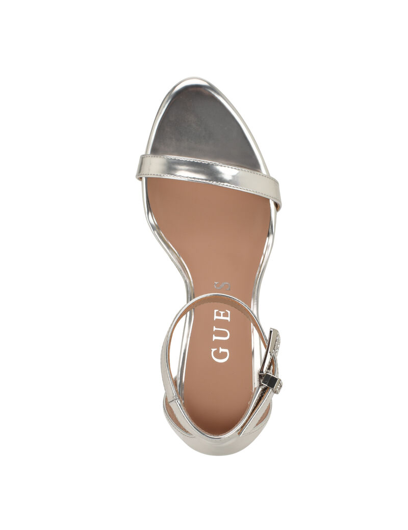 Insraa Stiletto Heeled Sandal with Rhinestone Buckle