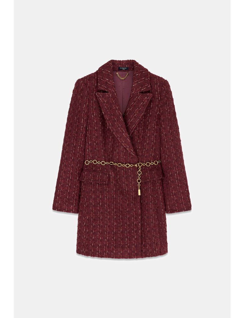 guess tweed blazer belted dress