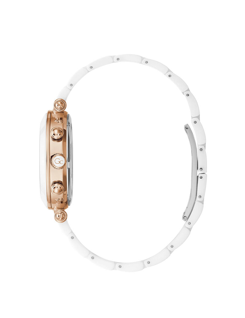 Gc Rose Gold And White Multifunction Watch