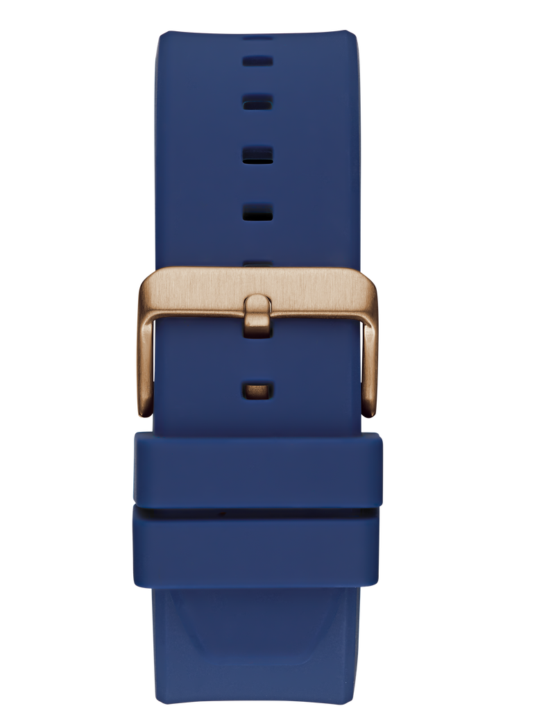 Mens Blue Rose Gold Tone Multi-function Watch