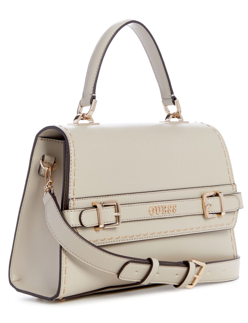 Shop GUESS SESTRI TOP HANDLE FLAP, Beige GUESS EGY