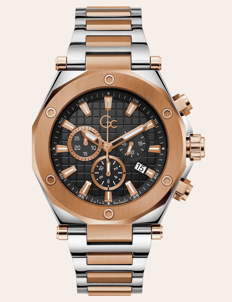 GC steel chronograph watch