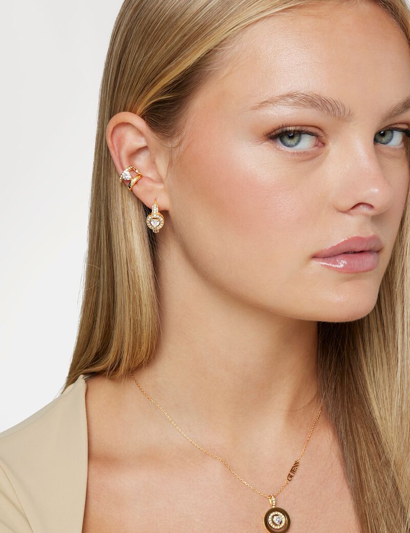 جيس heart crystal mono earcuff