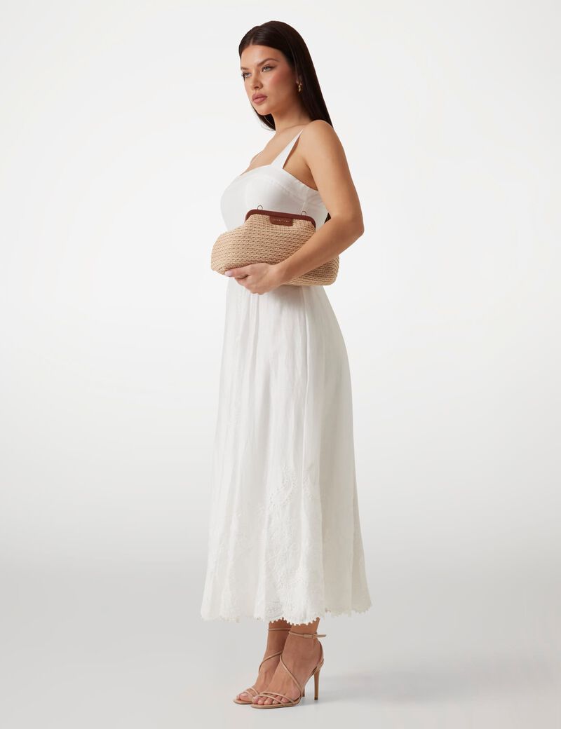 Marciano linen-blend long dress