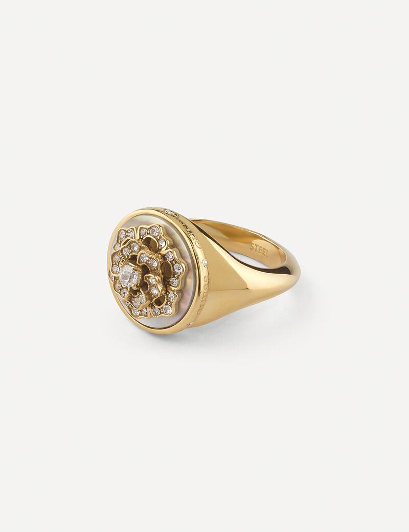 MOP PEONY SIGNET RING