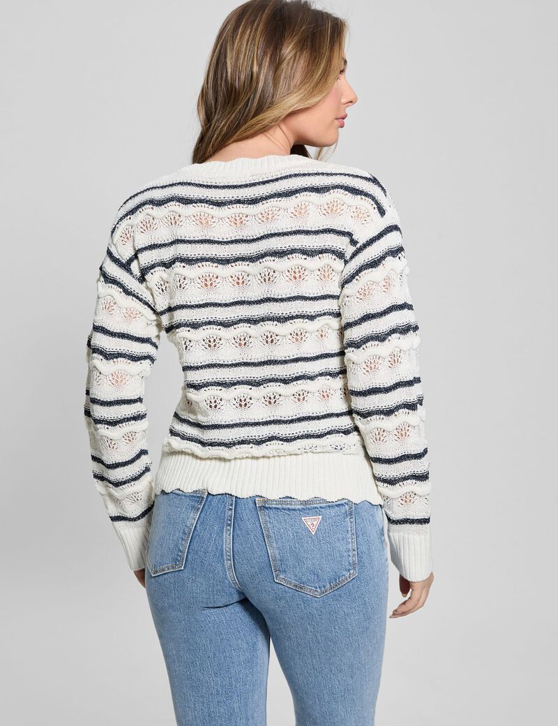 Openwork knit sweater