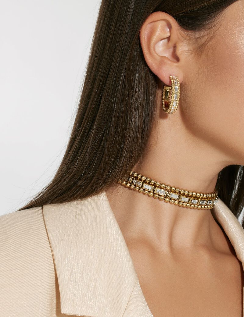 guess golden globes baguette hoops