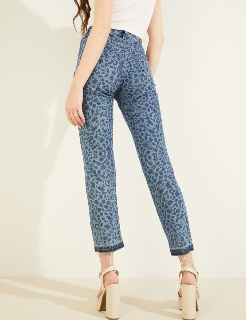 Animalier Print Denim Pant