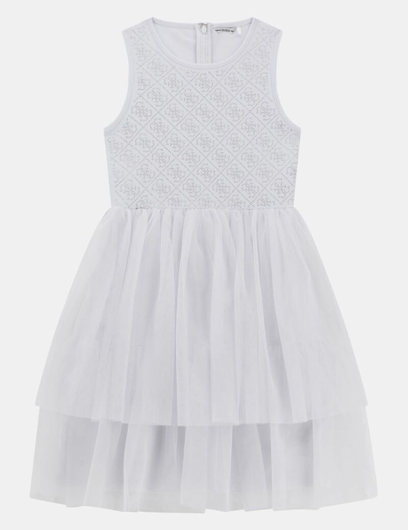 4G rhinestones logo dress