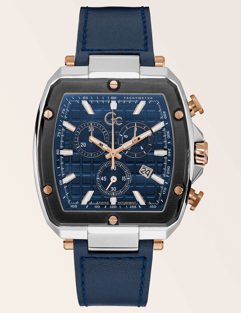 GC genuine leather chronograph watch