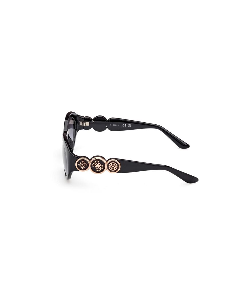 Oval black gradient smoke sunglasses