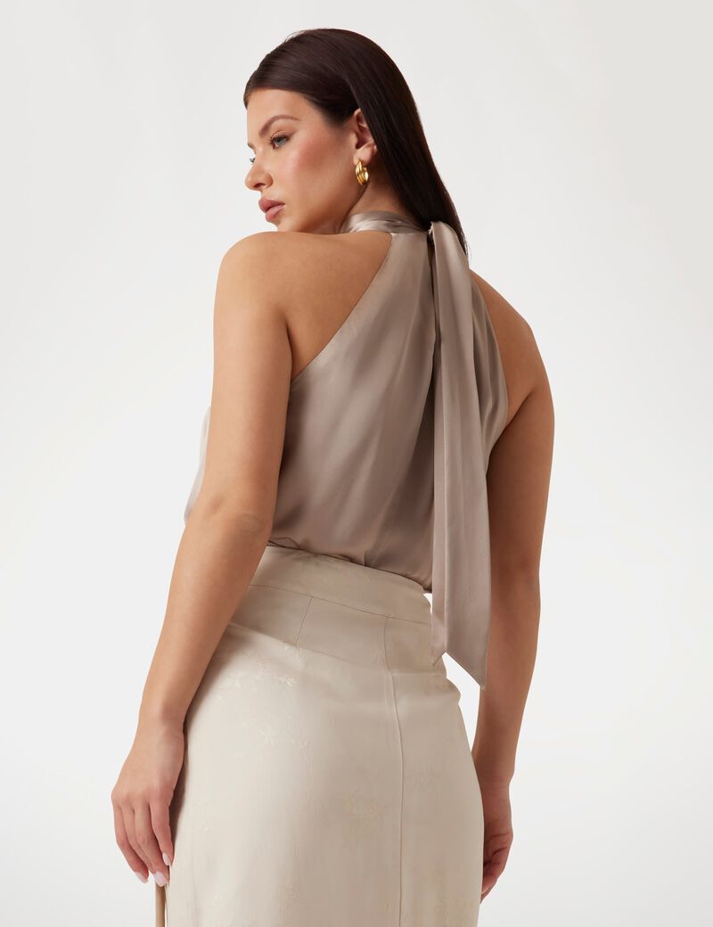 Marciano silk halter-neck top
