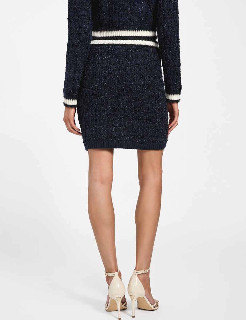 Textured knit mini sweater skirt