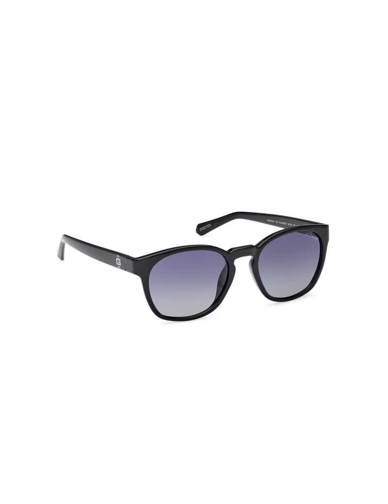 guess shiny black   smoke polarized