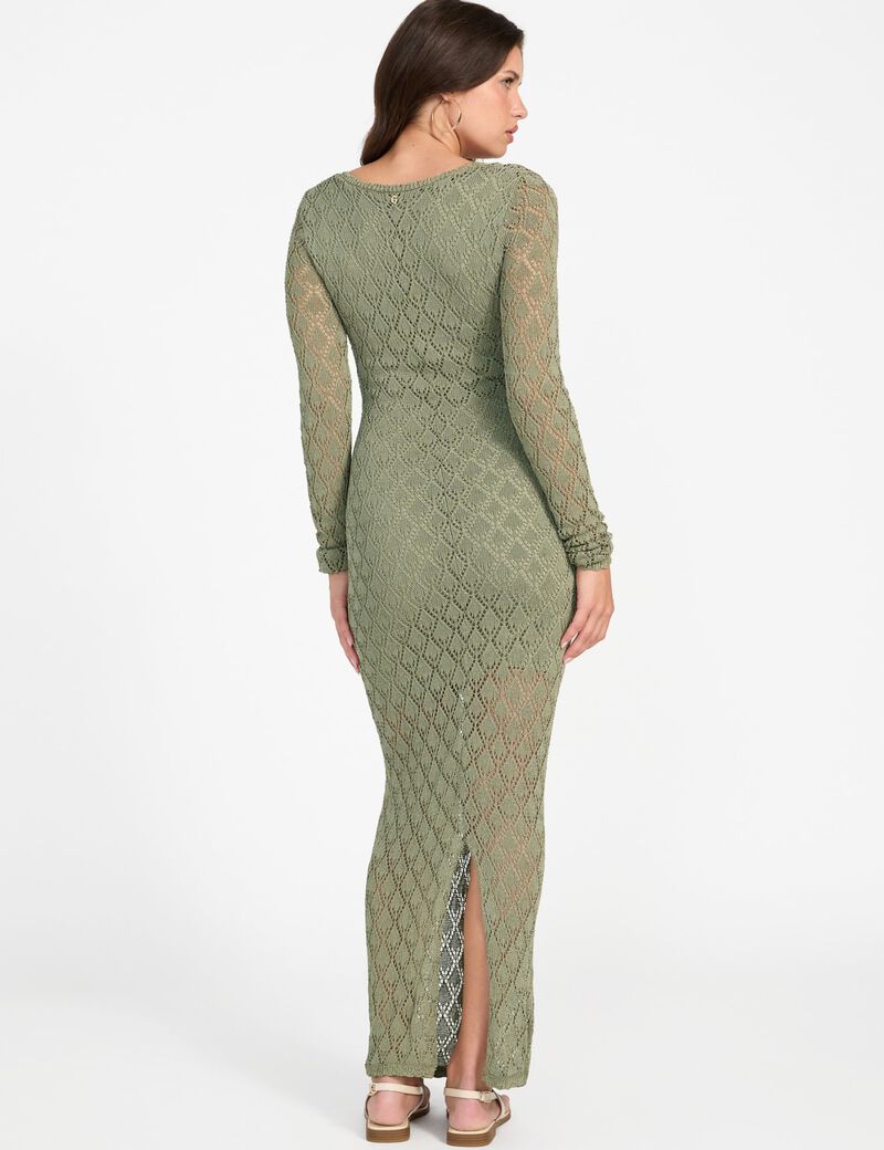 Open-work bodycon maxi dress