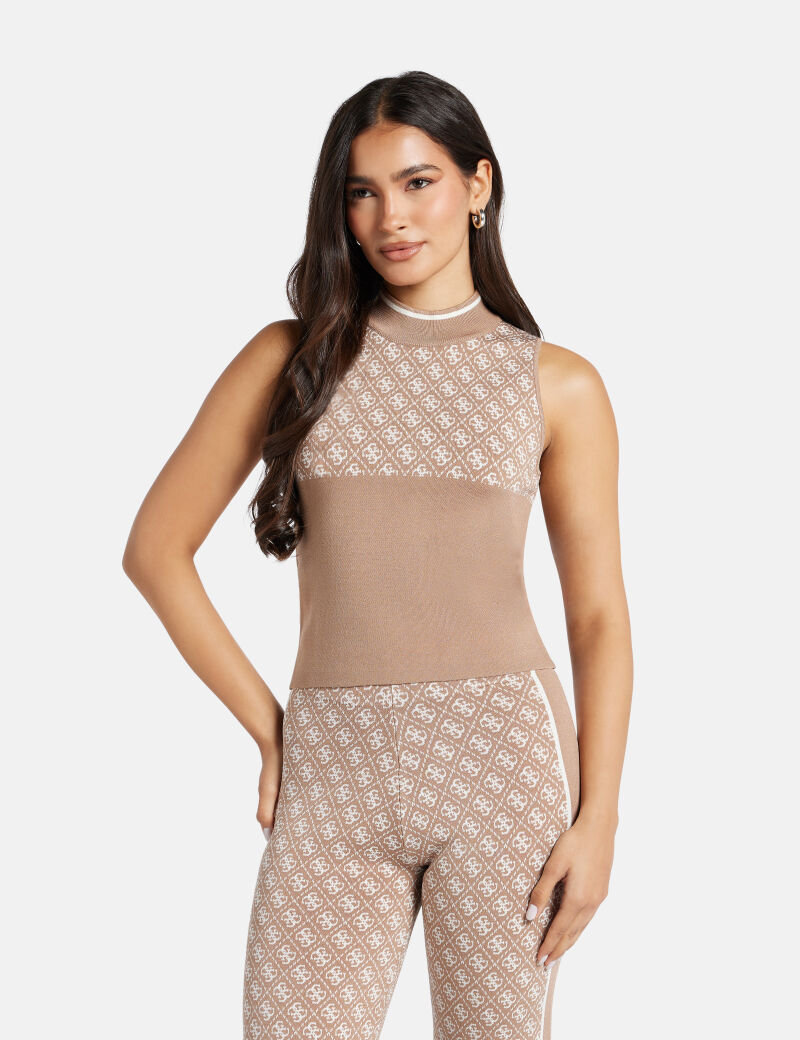Sleeveless 4G sweater top