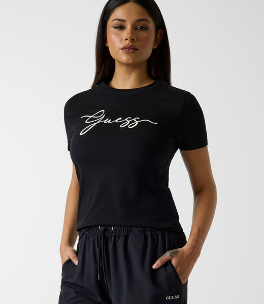 Embroidered logo t-shirt guess embroidered logo t shirt
