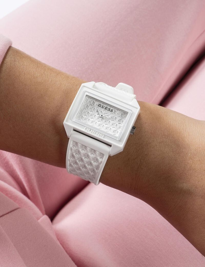 White Quartz Analog Silicone Watch