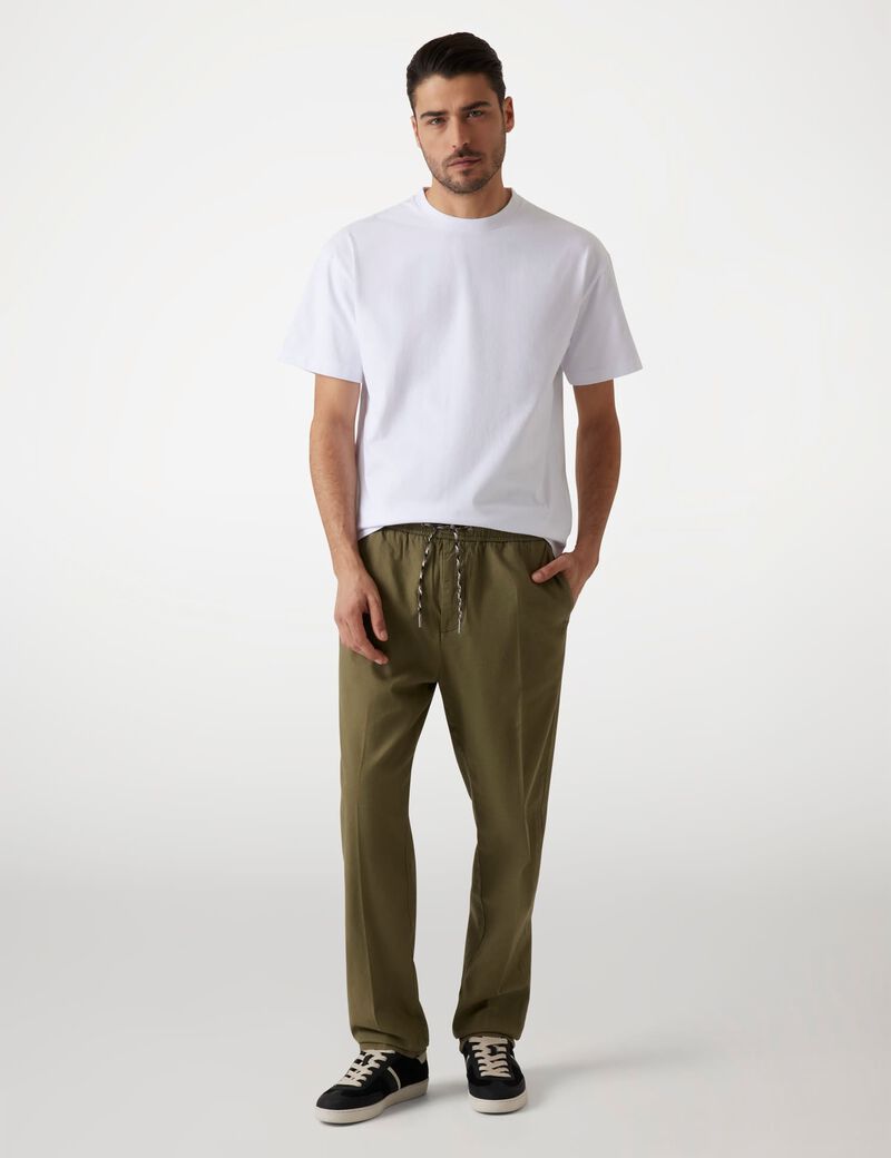 Stretch linen blend chinos