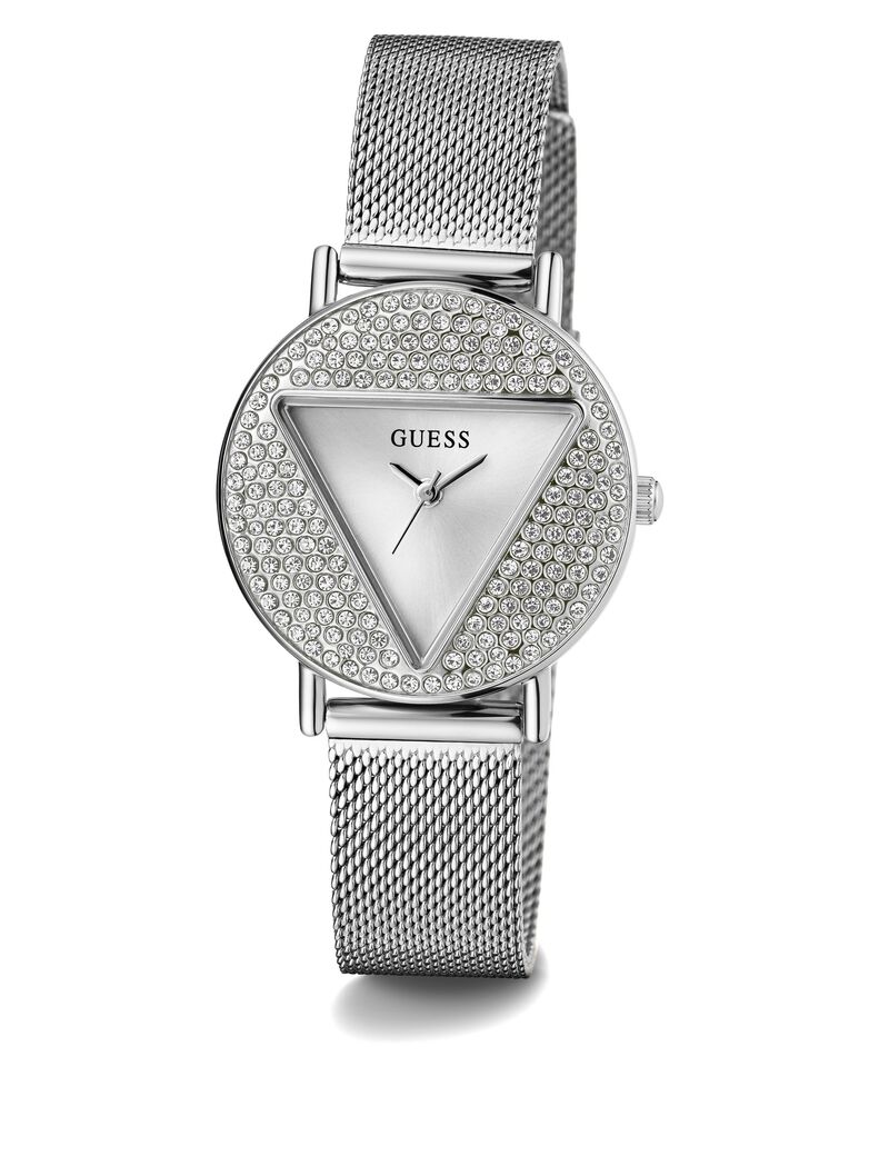 Silver Tone Quartz Analog Mesh Watch