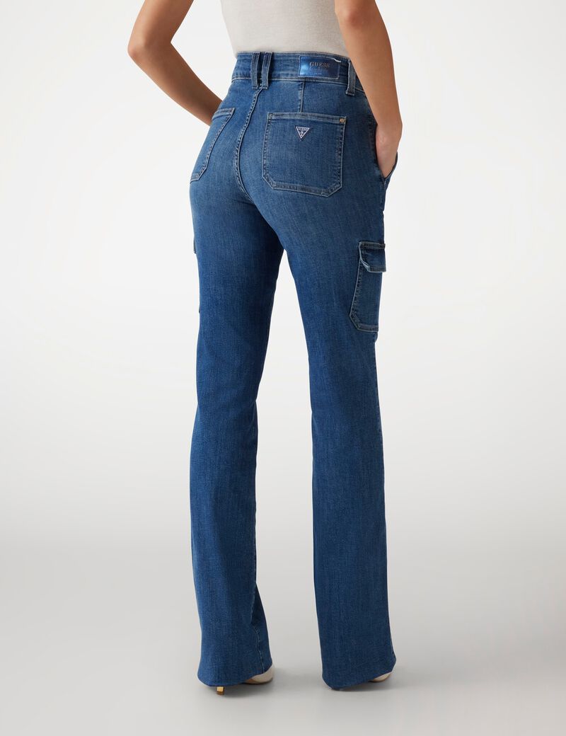 Mini boot-cut cargo denim pant Mini boot-cut cargo denim pant