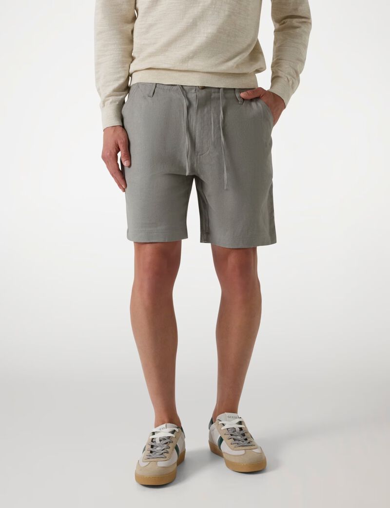 Linen-blend shorts
