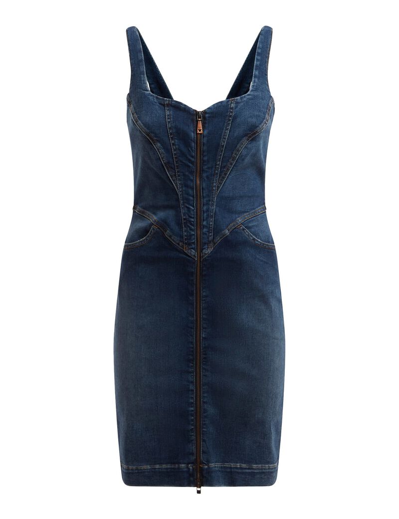 Front Zip Fastening Denim Dress