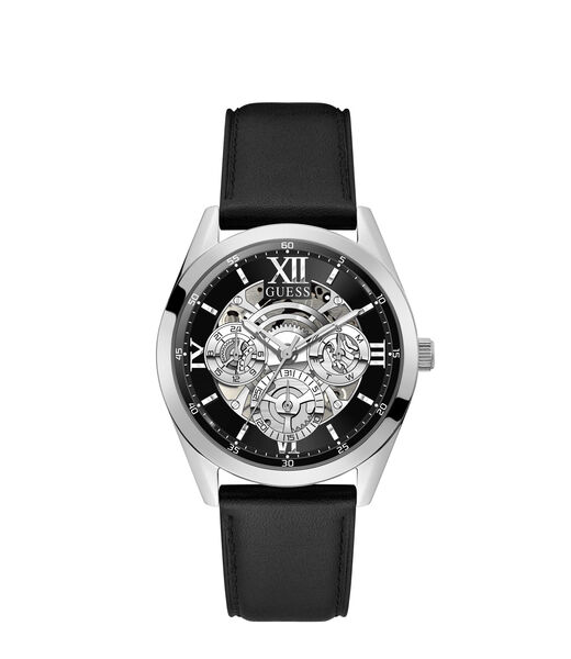 ساعة متعددة الوظائف مع ميناء فضي ظاهر