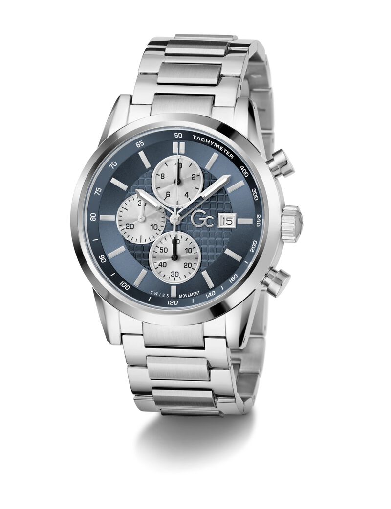 Gc Dress Men S 3540 D Mvmt Blue Dail 10 Amt Silver Stainless Steel Brct