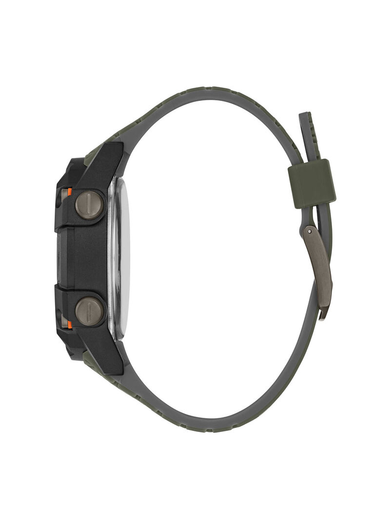 ساعة يد رقمية باللونين الأخضر والأسود