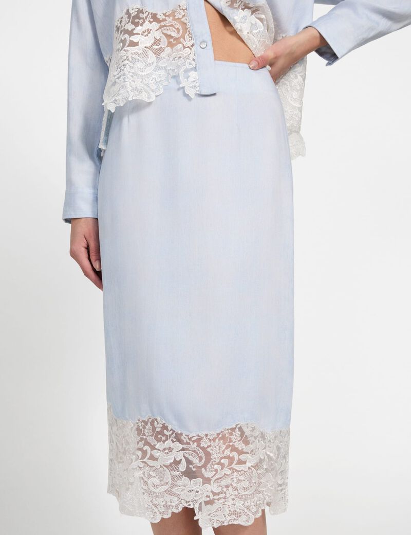 Lyocell pencil midi skirt