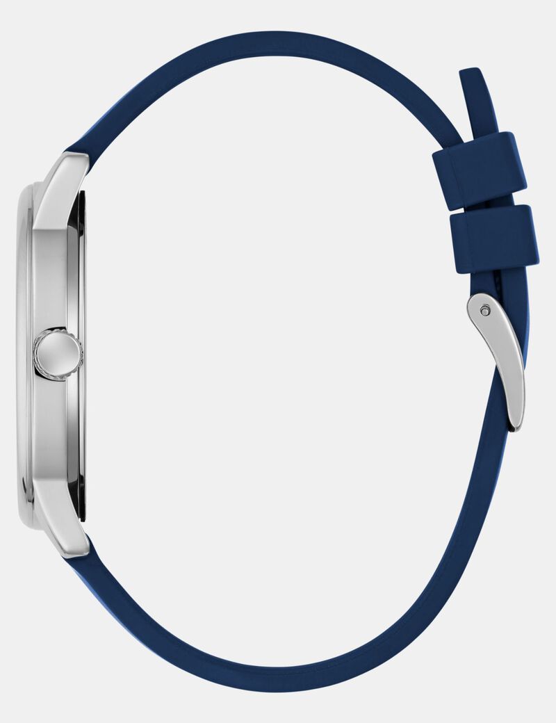 Mens Blue Silver Tone Analog Watch