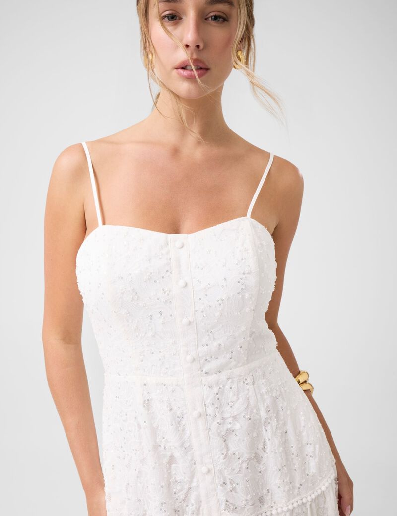 guess evelyn beaded lace dress